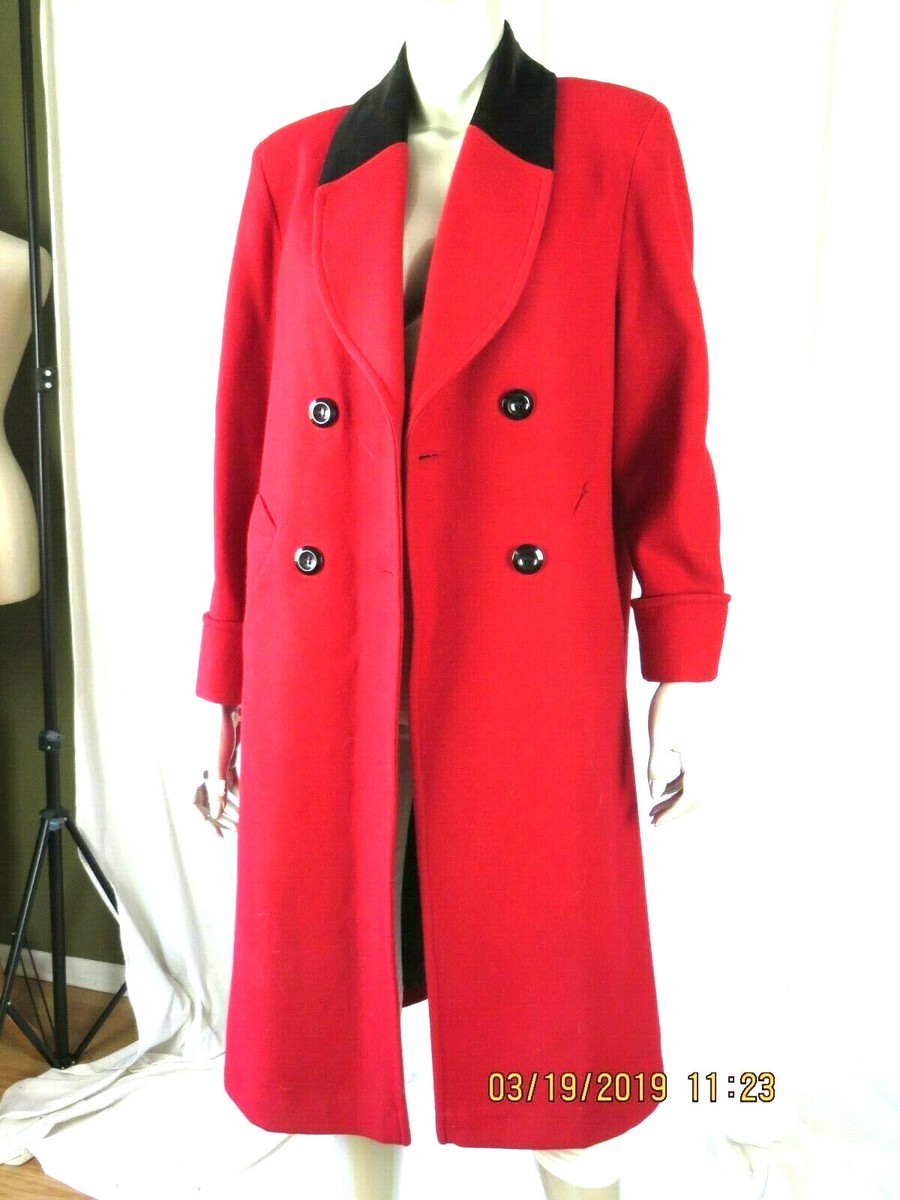 JP 1893 SZ 6 DEMI Petite NWOT 100% Wool Red & Black Collar