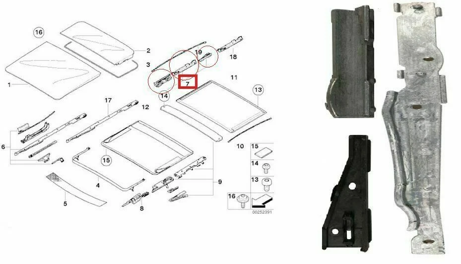 Juego completo de 22 piezas para BMW X5 E53 BMW X3 E83 2000-2006 techo corredizo panorámico Foto 4 de 4