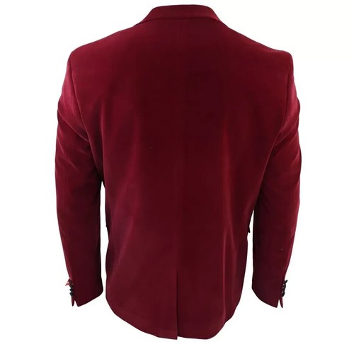 Men's Velvet Tuxedo Suit Jacket Tailored Dinner Blazer Shawl Lapel Smart Formal - Picture 4 of 10