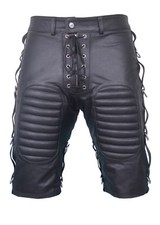 HERREN ECHT RINDSLEDER SCHWARZ SHORTS Clubwea...