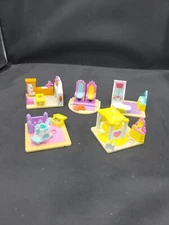 Vintage 1995 Lewis Galoob My Pretty Dollhouse Polly Pocket  5 Room Furniture Lot