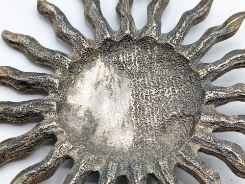 Vintage Radiant Smiling Sun Pendant Silver Tone Corded Necklace - Picture 9 of 11