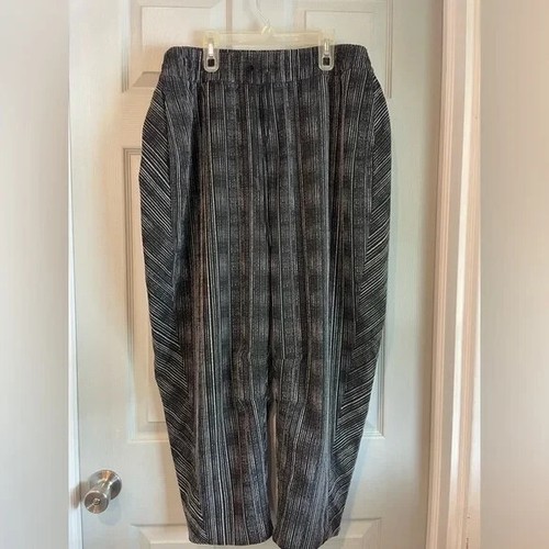 Athleta Women's 20 Black White Striped Drawstring Waist Zip Pockets Pants - 第 1/5 張圖片