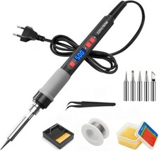 Lötkolben Set 90W Lötstation Einstellbarer Temperatur Lötset Soldering Iron Kit