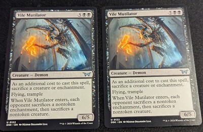 x2  MTG - Vile Mutilator - Duskmourn House of Horror - Pack Fresh!!