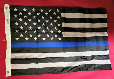 Thin Blue Line Flag American Made 2x3 ft NYL-GLO by Annin USA made US #3915