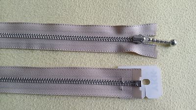 YKK Reißverschluss 1-Wege Teilbar – Grau, 65 Cm, Metallzähne – Für Jacken, Taschen & Mehr