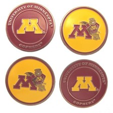 GOLF BALL MARKERS "NEW" 4 PACK COMBO PACKAGE DEAL - MINNESOTA GOPHERS NCAA