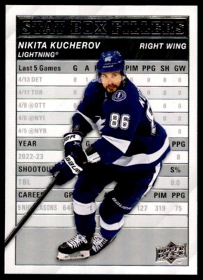 Nikita Kucherov 2023-24 Upper Deck Series 1 Stat Box Fillers RC #SB-1 Tampa Bay
