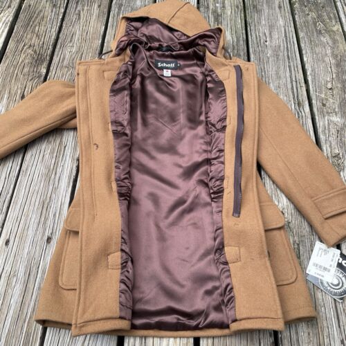 Schott NYC Gr. XS Wolle Kapuze Peacoat Duffel Knebelknopf braun Vintage Mantel - Bild 2 von 12