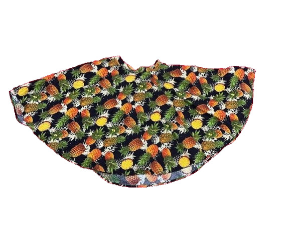 Ursa Lady Size 2XL Skirt Black Yellow Pineapple Print Retro Rockabilly Circle