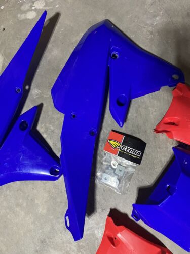 Cycra Powerflow Plastic Kit Set Blue Red YAMAHA YZ250F 2014-2018 YZ450F 2014-17 - Picture 6 of 10