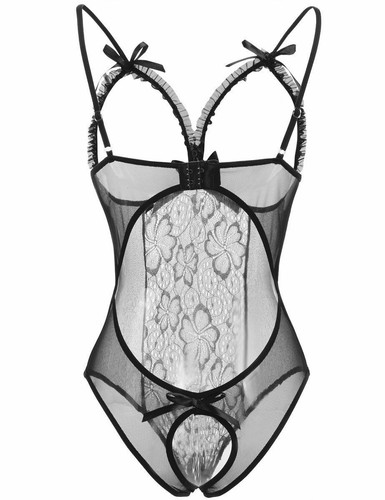 Body donna sexy adulto lingerie troia coppa aperta pigiama pizzo intimo US - Foto 9 di 29