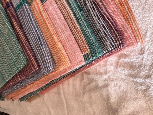 5 Pcs Khadi Bath Towel Khadi Handspun Hand Woven Hand pattern Wrap Scraf - Picture 4 of 6