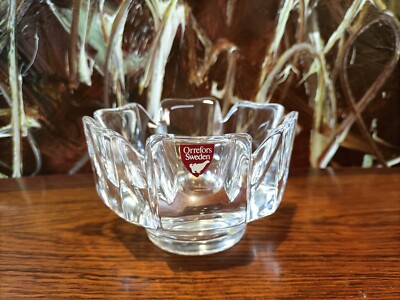 ORREFORS Sweden CORONA Kristall kleine Schale Ø 10cm - Design: Lars Hellsten