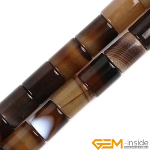 Botswana Agate Natural Gemstone Column Tube Spacer Beads For Jewelry Making 15" - Bild 33 von 38