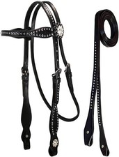 Leather Western Tack Set With Headstall ,Breast Collar and Reins.