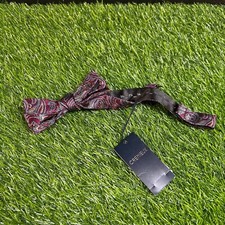 Cremieux Bow Tie Paisley Burgundy Adjustable Neck Tie Formal Event Mens NWT
