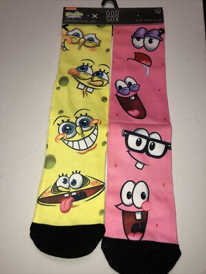 Odd Sox SpongeBob SquarePants Crew Sox Size 6-13 Patrick Men s