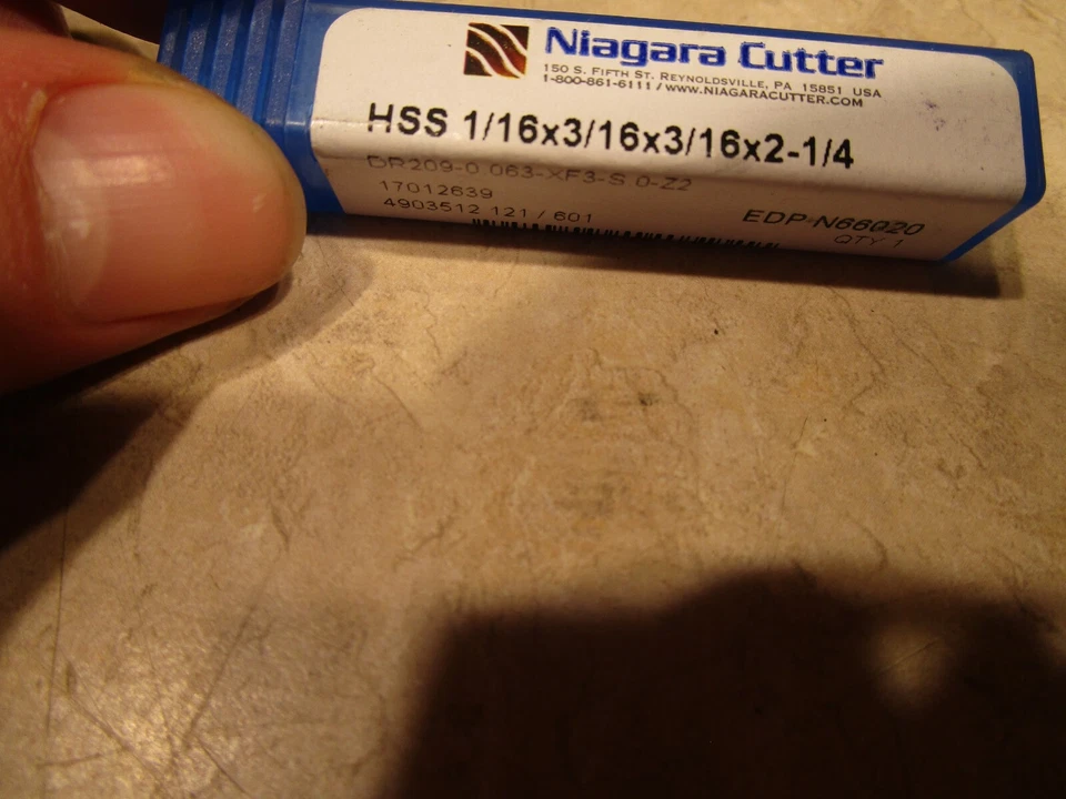 NIAGARA CUTTER N66020, 1/16" DIA, 2F, SE, HSS, END MILL, G0429 - Image 2 of 4