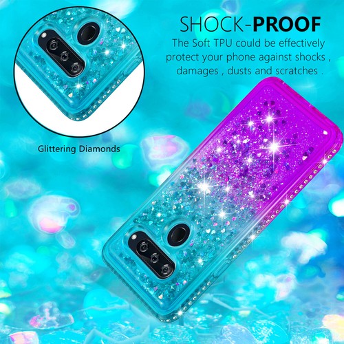 For LG V50 / V40 Case Glitter Liquid Sparkle Bling Floating Diamond Cute Cover - Picture 24 of 25