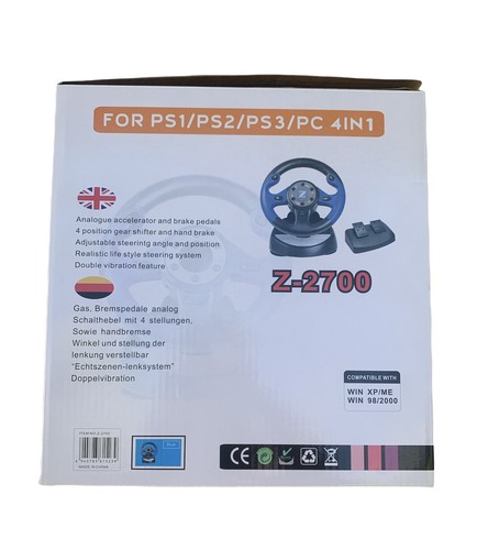 ZION Z-2700 ~ PS1/PS2/PS3/PC Wired Sport Gaming Steering Wheel ~ Choose Color - Picture 5 of 5