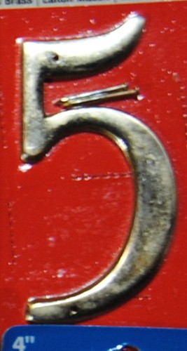 4" Traditional Solid Brass House Mailbox Address Number Hillman Group Nail On - Picture 7 of 19