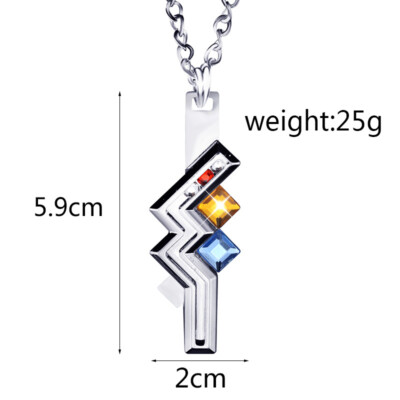 Final Fantasy FF VII Lightning Cosplay Alloy Necklace Keychain Keyring Pendant