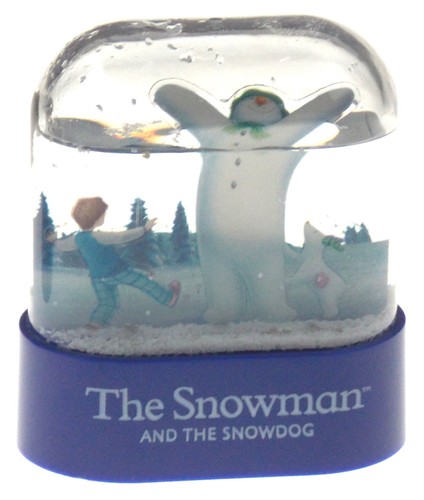 Snowman & Snowdog Lot 2 Snow Globe Magnet Running Press Mini Kit Waterglobe Dog - Picture 2 of 4