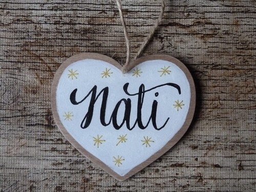Etichetta per calzino di regalo. Ornamento di Natale personalizzato. Cuore - Imagen 12 de 22