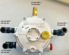 Verdampfer, Druckregler 1,5 mbar mit Montage-Anschl&uuml;ssen (Armaturen) Impco Cobra