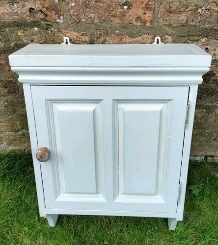 Heavy pine vintage wall cabinet cupboard with shelf