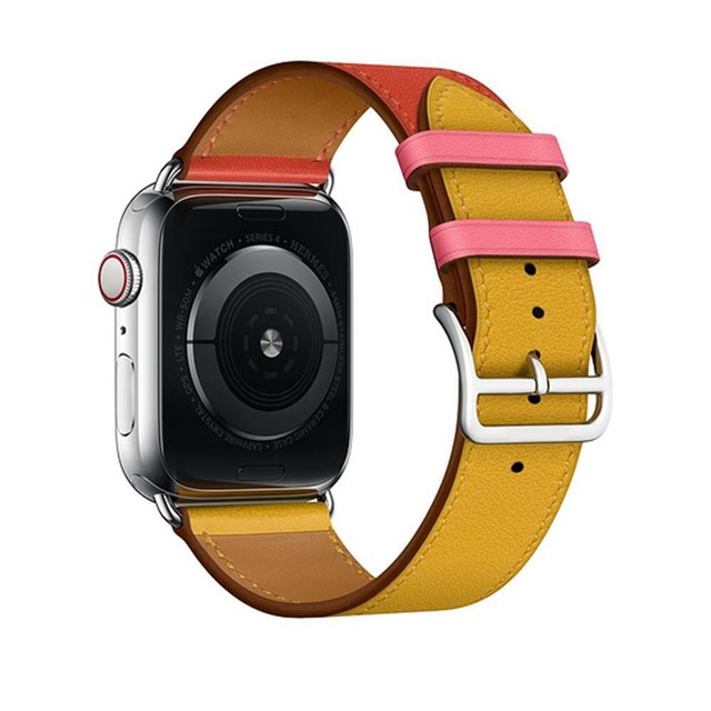 HERMES Apple Watch 40mm Bleu Indigo Swift Leather Double Tour Band Only for sale online | eBay