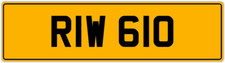 RW 3X3 DATELESS ROB ROY RICK RYAN RUS RUSSELL RILEY PRIVATE NUMBER PLATE RIW 610