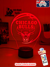 CHICAGO BULLS BASKETBALL Personalised 3D LED Night Light 7 Colour Change Lamp
