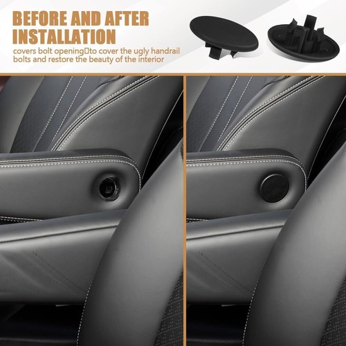 2PCS Armrest Cover Cap, Seat Parts Replacement for 07-19 Chevy Tahoe Black - Picture 4 of 5