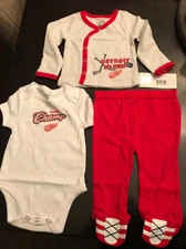 NHL Detroit Red Wings Children Unisex Future Champ 3Piece Set, 3-6 Months, White