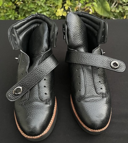 Coach Urban Hiker Pebble Women’s Ankle Boots 9.5B Black Leather Wedge Platform - Bild 1 von 23