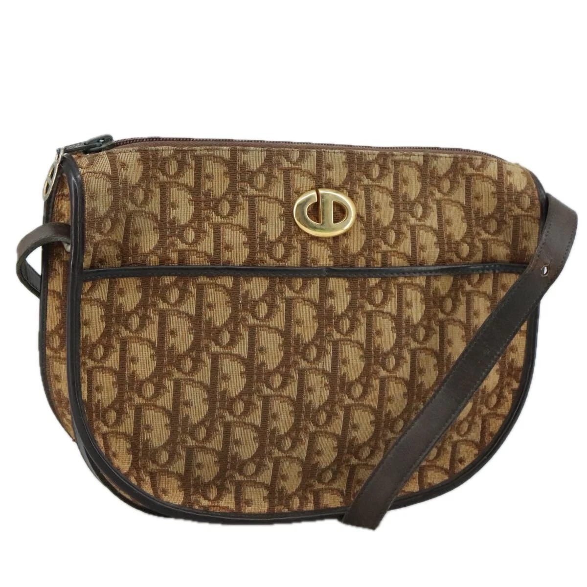 Sac bandoulière Christian Dior trotteur toile marron authentique 105487