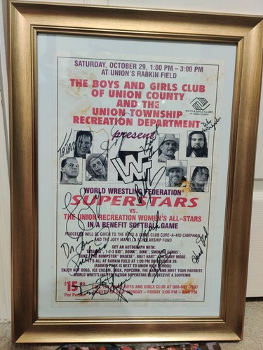 WWF 1994 12x Signed Poster Charity Softball Game Lex Luger, Ted DiBiase, Doink.. - Picture 2 of 13