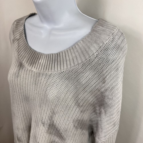 Aerie Sweater Women's XS Long Sleeve Scoop Neck Oversized Gray Tie Dye Cotton - Picture 4 of 11