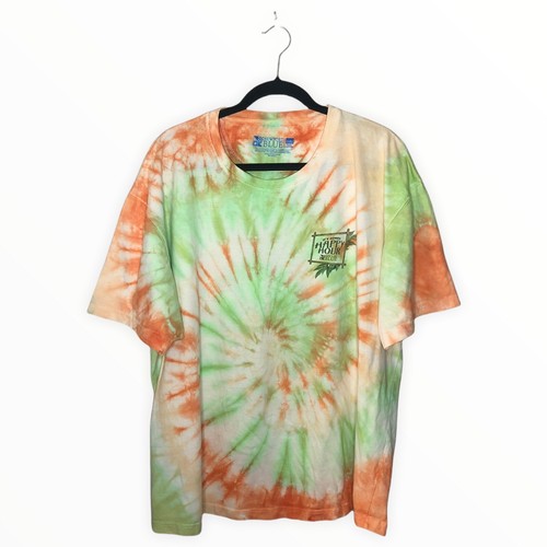 orange tie dye graphic tee