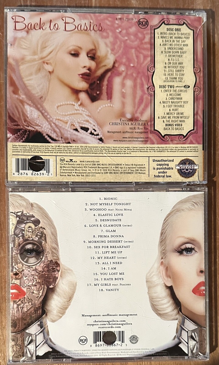 Christina Aguilera 2 CD Lot: Back To Basics & Bionic | eBay