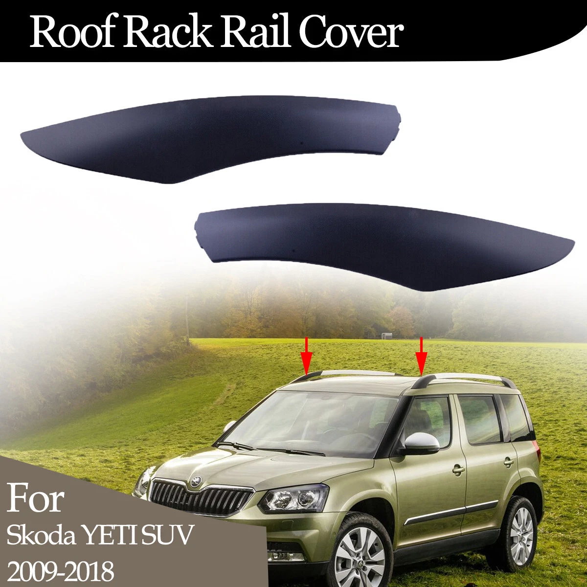 Front Left/Right Roof Luggage Rack Bar End Cover Cap for Skoda YETI SUV  09-18