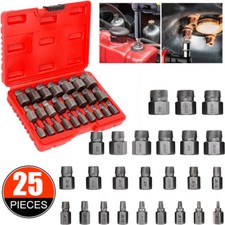 25Pcs Screw Extractor Set Hex Head Multi-Spline Easy Out Bolt Extractor with Box