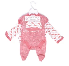 Pink Layette Gift Set for Babies 5 Piece Girl's 6-9 Months NWT Duck Duck Goose