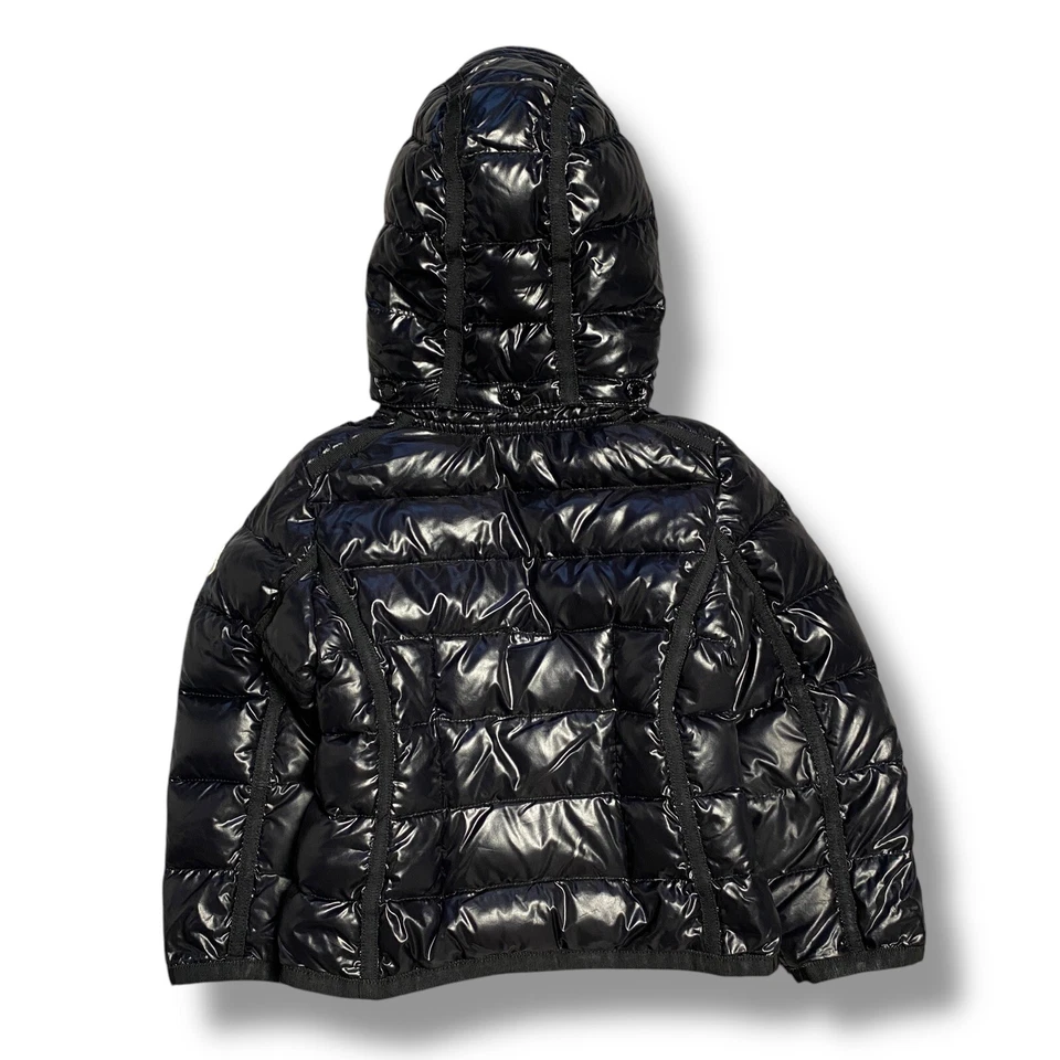 Moncler Girls Black Hooded Down Jacket Size 4 Years - Image 4 of 4