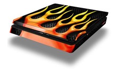 Skin for PS4 Slim Metal Flames Playstation 4 ...