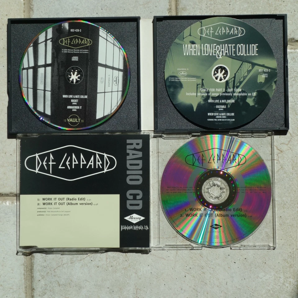 Def Leppard ‎2 CDs Work It Out Bludgeon Riffola ‎LEPDJ 18 & When Love & Hate Col - Bild 2 von 4