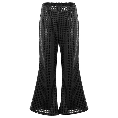 Pantalones acampanados de lentejuelas brillantes de cintura elástica para niños niñas - Imagen 5 de 97